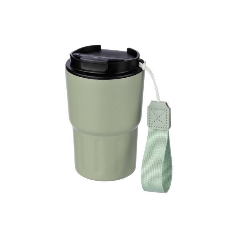 Mug isotherme personnalisé en inox - Louisa Matières : bois Couleurs : noir impression logo haute qualité
