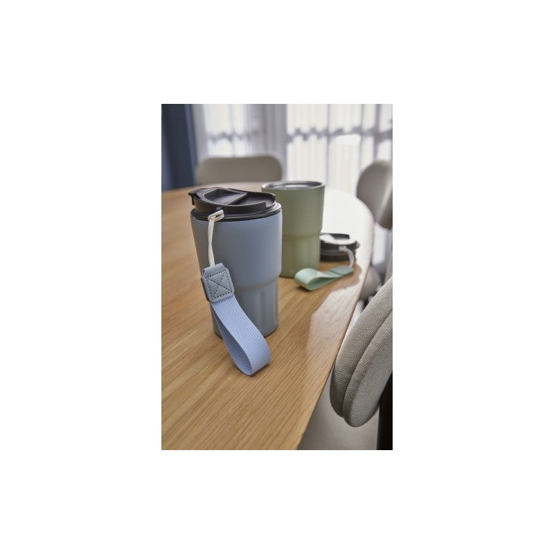 Mug isotherme personnalisé en inox - Louisa Matières : bois Couleurs : gris impression logo haute qualité