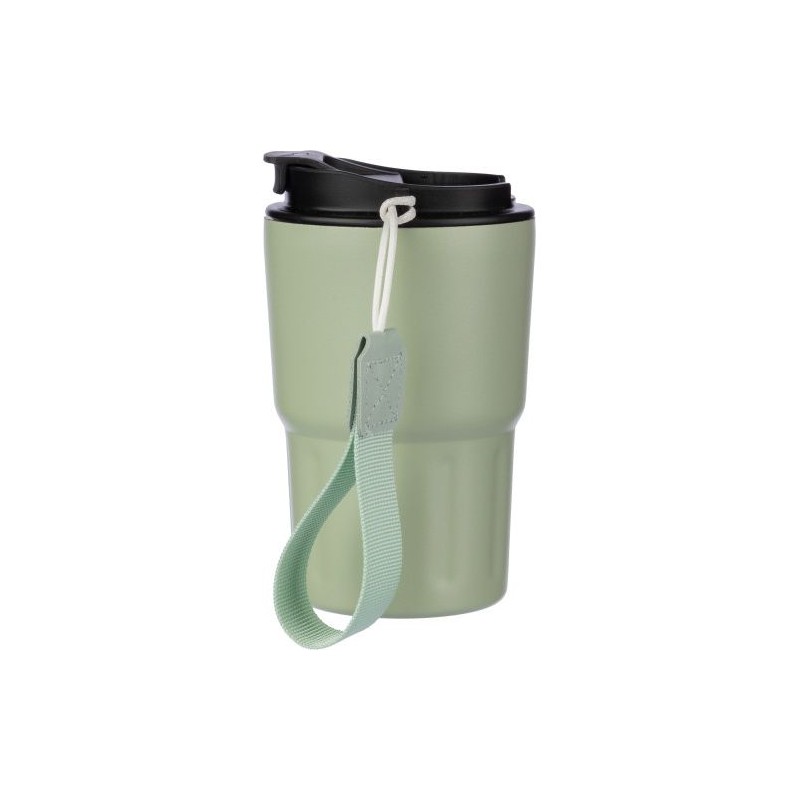 Mug isotherme personnalisé en inox - Louisa Matières : bois Couleurs : gris impression logo haute qualité
