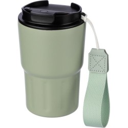 Mug isotherme personnalisé en inox - Louisa Matières : bois Couleurs : beige objet publicitaire robuste