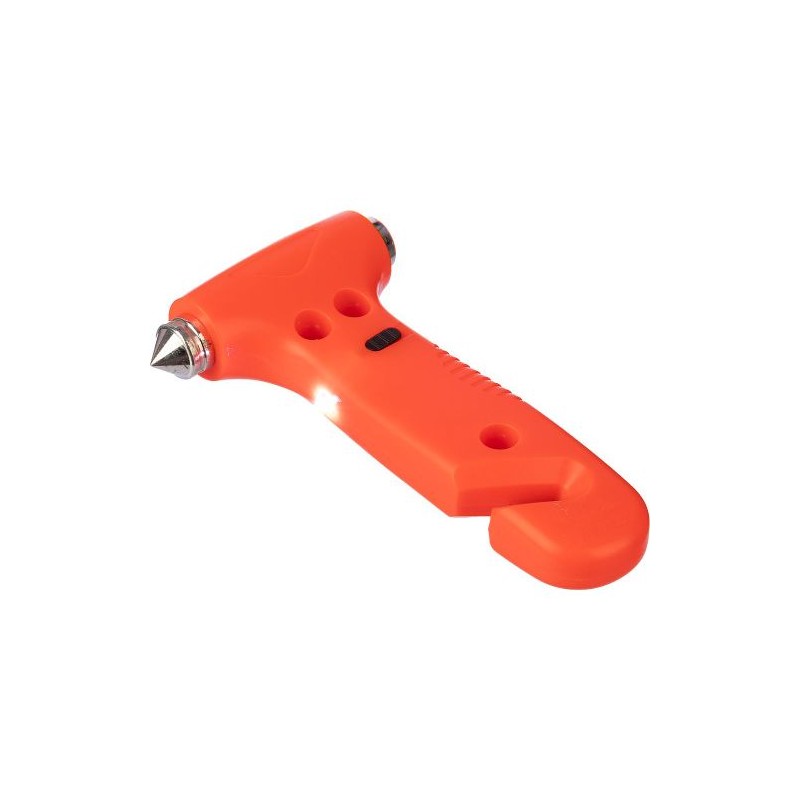 Marteau brise-vitre  en ABS personnalisé - Erika Matières : acier inoxydable Couleurs : orange marquage laser ultra précis