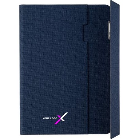 Conférencier Éco-responsable A5 en rPET - Tamara, Cadeau Personnalisé pas cher Matières : polyester Couleurs : noir cadeau clien