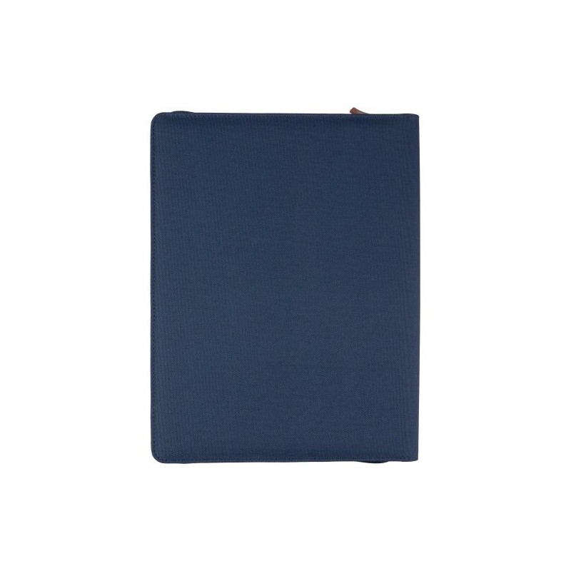 Conférencier zippé A4 en rPET  Jasmin Matières : nylon Couleurs : bleu impression haute définition