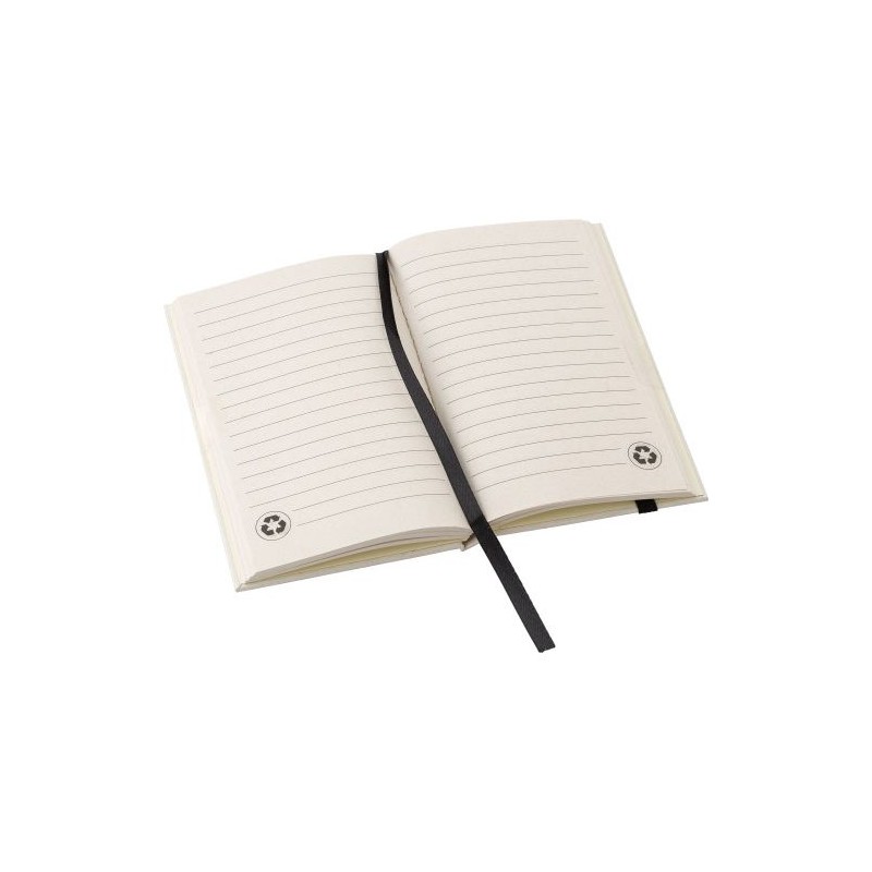 Carnet Éco-responsable A6 en Carton Recyclé - Bohdi Personnalisé Pas Cher Matières : caoutchouc Couleurs : blanc marquage laser 