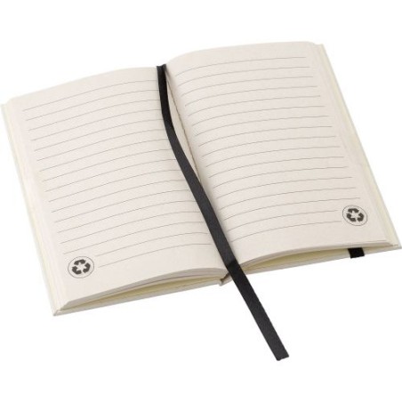 Carnet Éco-responsable A6 en Carton Recyclé - Bohdi Personnalisé Pas Cher Matières : caoutchouc Couleurs : blanc marquage laser 