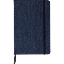 Carnet A5 personnalisé en denim - Alfred, idéal pour vos notes pas cher Matières : polyester Couleurs : bleu
