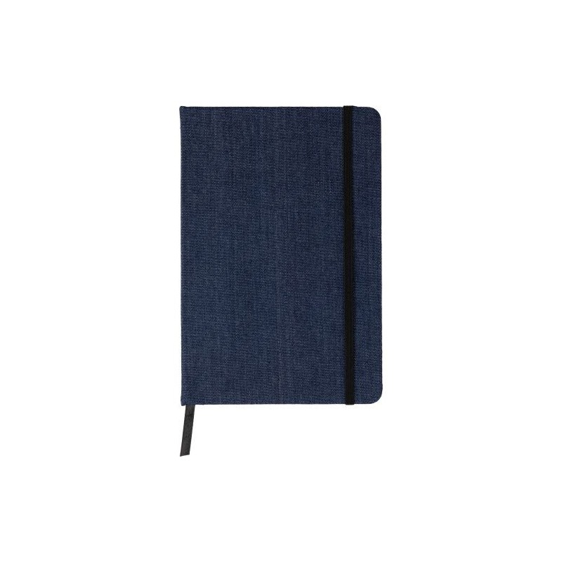 Carnet A5 personnalisé en denim - Alfred, idéal pour vos notes pas cher Matières : polyester Couleurs : bleu