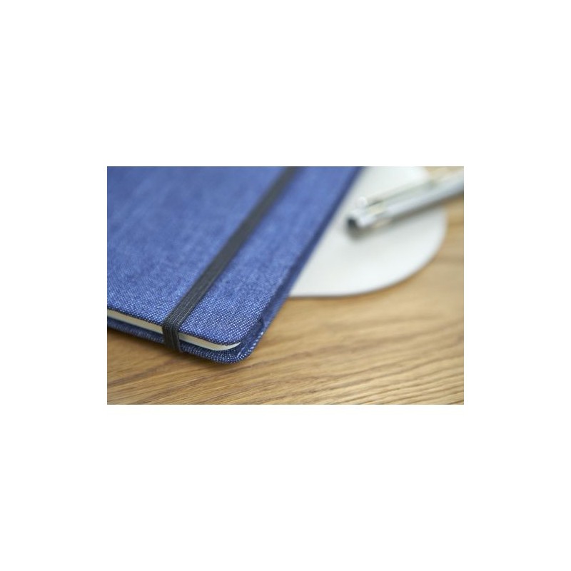 Carnet A5 personnalisé en denim - Alfred, idéal pour vos notes pas cher Matières : polyester Couleurs : bleu cadeau entreprise p