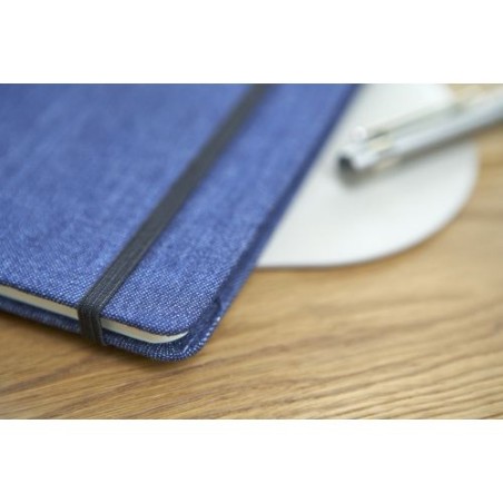 Carnet A5 personnalisé en denim - Alfred, idéal pour vos notes pas cher Matières : polyester Couleurs : bleu cadeau entreprise p