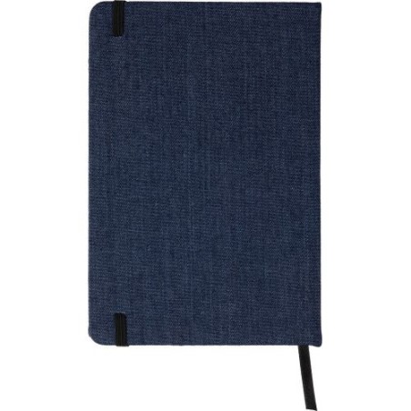 Carnet A5 personnalisé en denim - Alfred, idéal pour vos notes pas cher Matières : polyester Couleurs : bleu marquage laser ultr