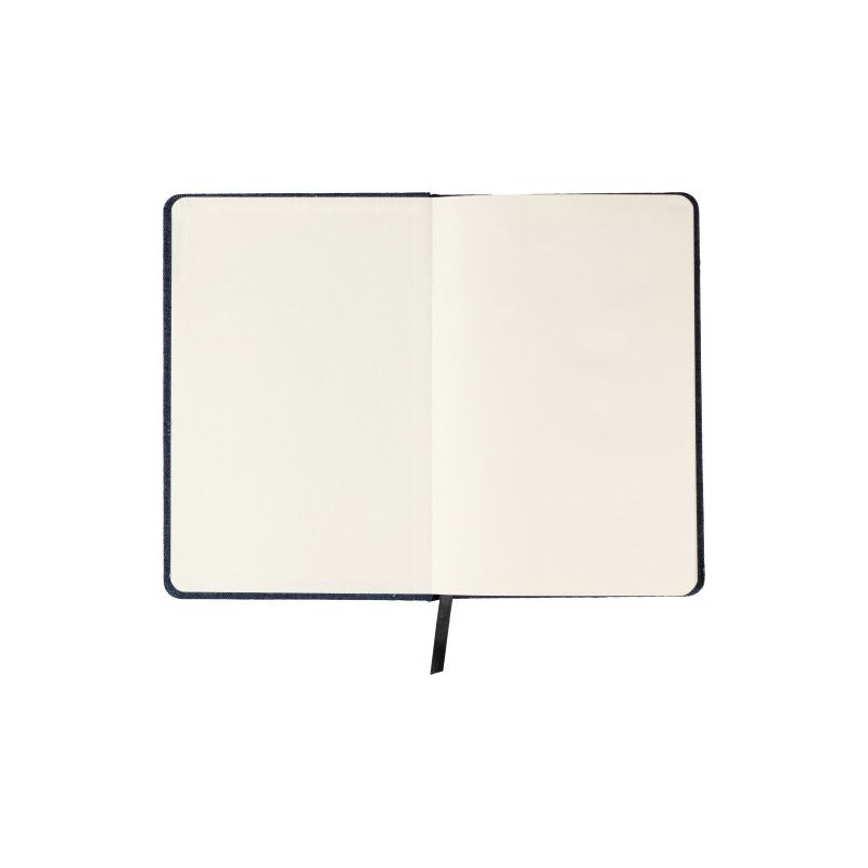 Carnet A5 personnalisé en denim - Alfred, idéal pour vos notes pas cher Matières : polyester Couleurs : bleu objet promotionnel 