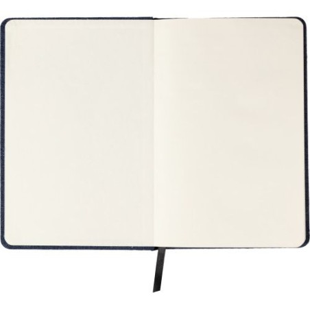 Carnet A5 personnalisé en denim - Alfred, idéal pour vos notes pas cher Matières : polyester Couleurs : bleu objet promotionnel 
