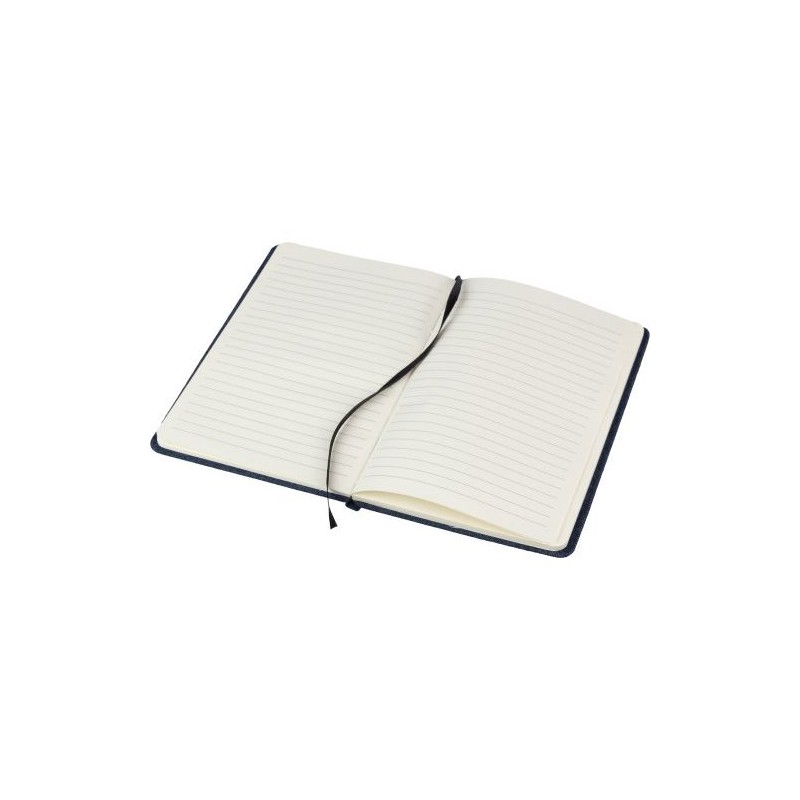 Carnet A5 personnalisé en denim - Alfred, idéal pour vos notes pas cher Matières : polyester Couleurs : bleu cadeau collaborateu