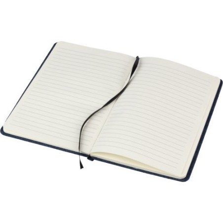 Carnet A5 personnalisé en denim - Alfred, idéal pour vos notes pas cher Matières : polyester Couleurs : bleu cadeau collaborateu