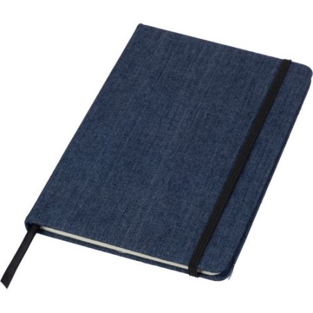 Carnet A5 personnalisé en denim - Alfred, idéal pour vos notes pas cher Matières : polyester Couleurs : bleu personnalisation ra
