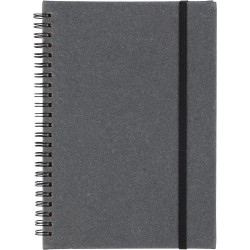 Carnet personnalisé A5 en cuir recyclé  - Egon Matières : cuir Couleurs : noir