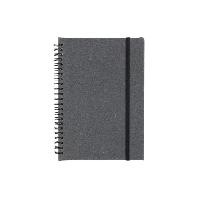 Carnet personnalisé A5 en cuir recyclé  - Egon Matières : cuir Couleurs : noir