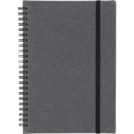 Carnet personnalisé A5 en cuir recyclé  - Egon Matières : cuir Couleurs : noir