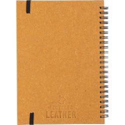 Carnet personnalisé A5 en cuir recyclé  - Egon Matières : cuir Couleurs : noir marquage laser ultra précis