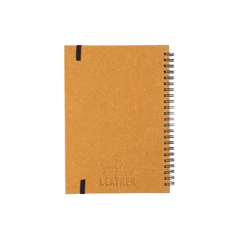 Carnet personnalisé A5 en cuir recyclé  - Egon Matières : cuir Couleurs : noir marquage laser ultra précis