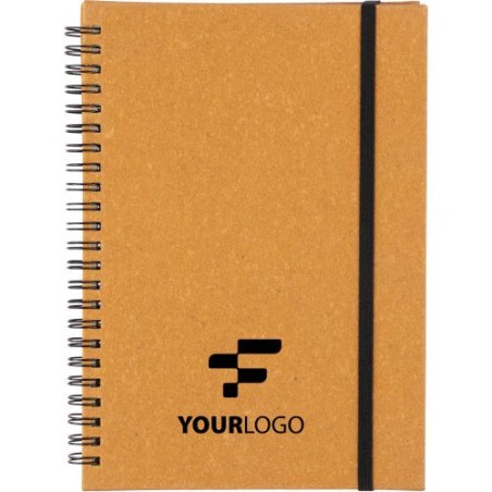 Carnet personnalisé A5 en cuir recyclé  - Egon Matières : cuir Couleurs : noir livraison express 24h 48h