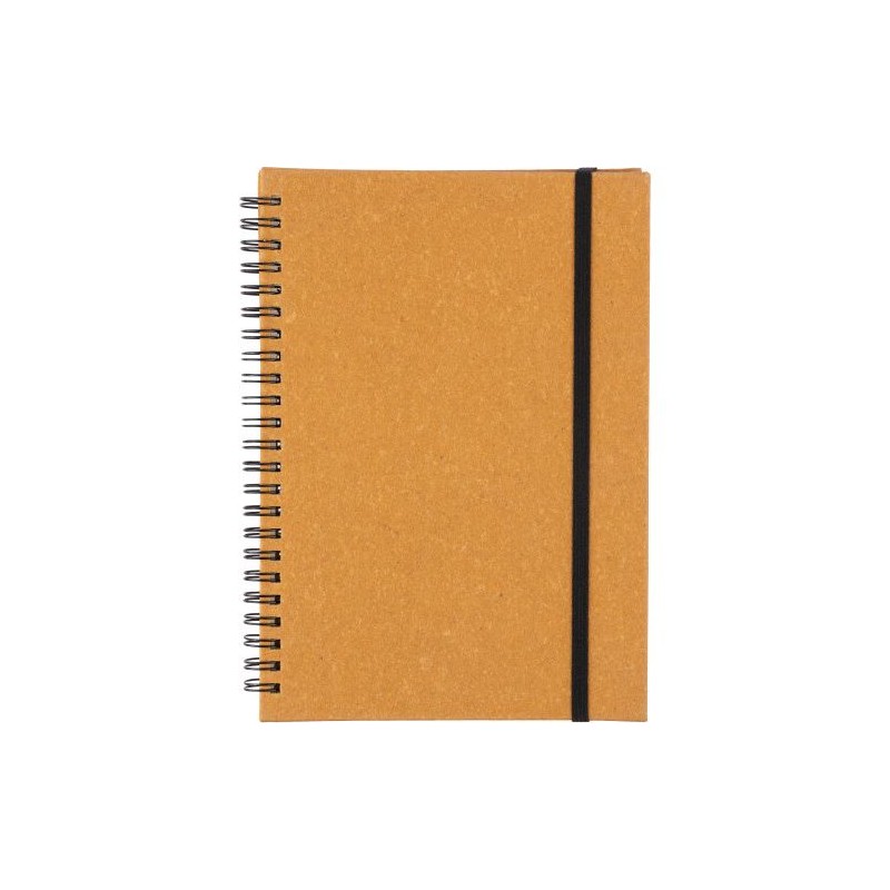 Carnet personnalisé A5 en cuir recyclé  - Egon Matières : cuir Couleurs : brun personnalisable avec votre logo