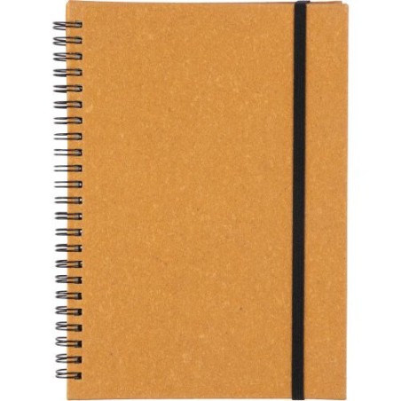 Carnet personnalisé A5 en cuir recyclé  - Egon Matières : cuir Couleurs : brun personnalisable avec votre logo