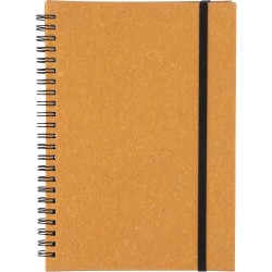 Carnet personnalisé A5 en cuir recyclé  - Egon Matières : cuir Couleurs : brun cadeau entreprise pas cher