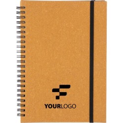 Carnet personnalisé A5 en cuir recyclé  - Egon Matières : cuir Couleurs : brun objet promotionnel éco-responsable