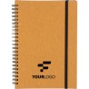Carnet personnalisé A5 en cuir recyclé  - Egon Matières : cuir Couleurs : brun objet promotionnel éco-responsable