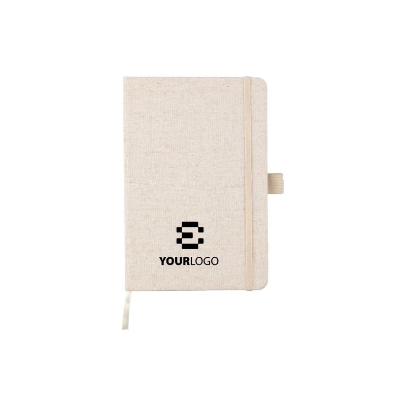 Carnet A5 personnalisé en chanvre - Idéal pour vos notes pas cher Barbara Matières : caoutchouc Couleurs : kaki impression haute
