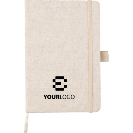 Carnet A5 personnalisé en chanvre - Idéal pour vos notes pas cher Barbara Matières : caoutchouc Couleurs : kaki impression haute