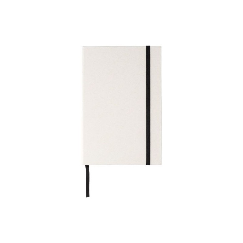 Carnet A5  en carton recyclé personnalisé Hudson Matières : caoutchouc Couleurs : blanc