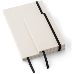 Carnet A5  en carton recyclé personnalisé Hudson Matières : caoutchouc Couleurs : blanc livraison express 24h 48h