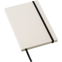 Carnet A5  en carton recyclé personnalisé Hudson Matières : caoutchouc Couleurs : blanc objet promotionnel éco-responsable