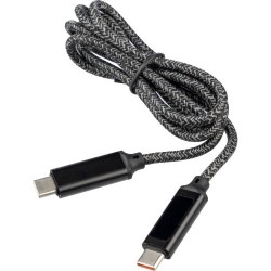 Câble de charge et de transfert en tissu nylon 65W personnalisé Claudia Matières : coton Couleurs : noir 2
