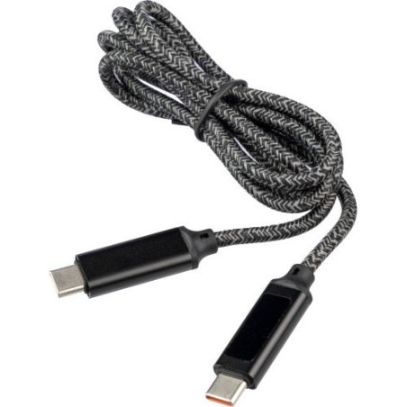 Câble de charge et de transfert en tissu nylon 65W personnalisé Claudia Matières : coton Couleurs : noir personnalisable avec vo
