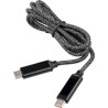 Câble de charge et de transfert en tissu nylon 65W personnalisé Claudia Matières : coton Couleurs : noir personnalisable avec vo
