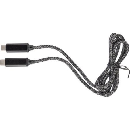 Câble de charge personnalisé en nylon 100W Gerd Matières : coton Couleurs : noir