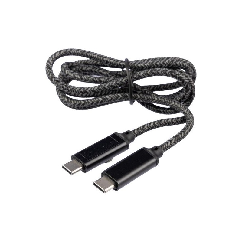 Câble de charge personnalisé en nylon 100W Gerd Matières : coton Couleurs : noir personnalisable avec votre logo