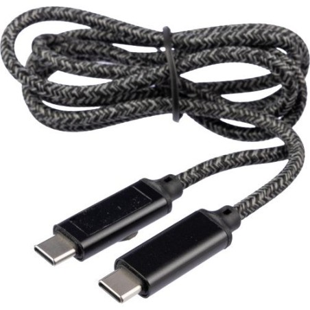 Câble de charge personnalisé en nylon 100W Gerd Matières : coton Couleurs : noir personnalisable avec votre logo