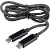 Câble de charge personnalisé en nylon 100W Gerd Matières : coton Couleurs : noir personnalisable avec votre logo