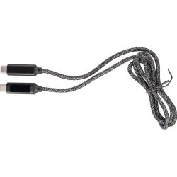 Câble de charge personnalisé en nylon 100W Gerd Matières : coton Couleurs : noir cadeau entreprise pas cher