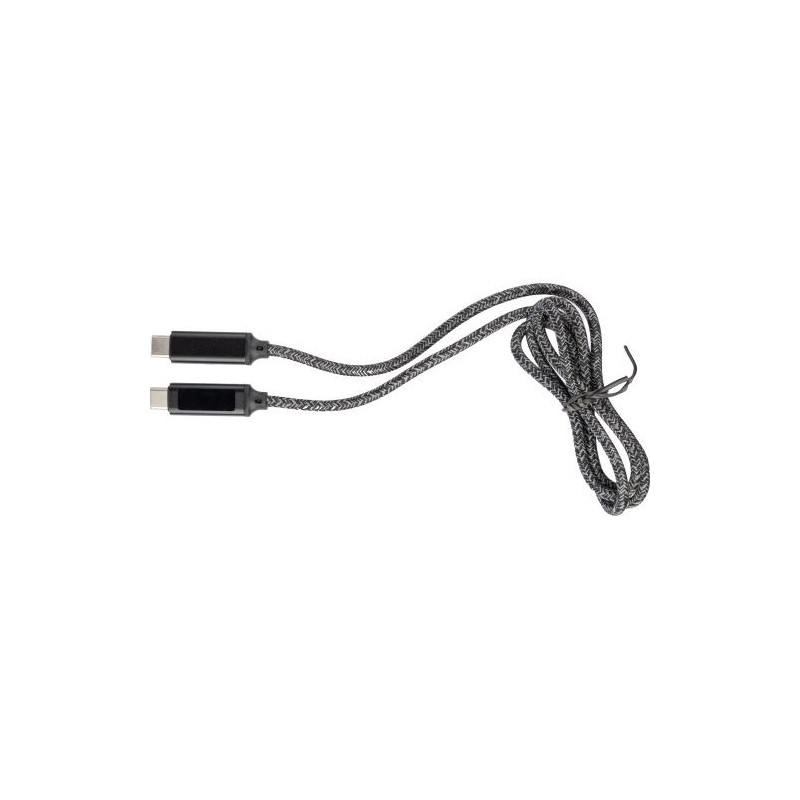 Câble de charge personnalisé en nylon 100W Gerd Matières : coton Couleurs : noir cadeau entreprise pas cher