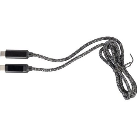Câble de charge personnalisé en nylon 100W Gerd Matières : coton Couleurs : noir cadeau entreprise pas cher