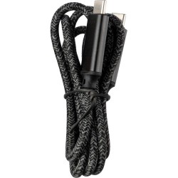 Câble de charge personnalisé en nylon 100W Gerd Matières : coton Couleurs : noir goodies publicitaire événementiel