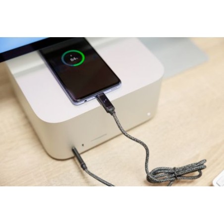 Câble de charge personnalisé en nylon 100W Gerd Matières : coton Couleurs : noir livraison express 24h 48h