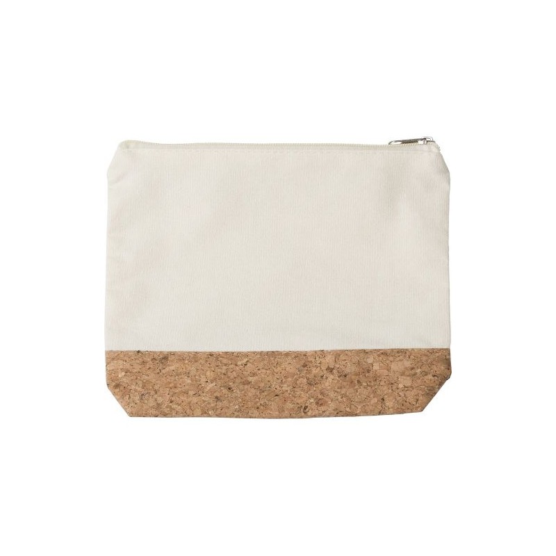 Trousse de Toilette Éco-responsable en Coton et Liège Personnalisée Teagan Matières : liège Couleurs : kaki
