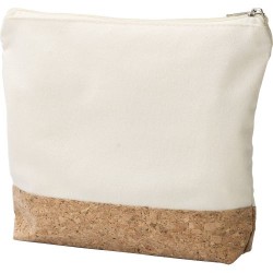 Trousse de Toilette Éco-responsable en Coton et Liège Personnalisée Teagan Matières : liège Couleurs : kaki 2