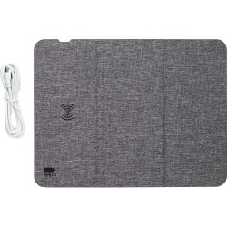 Tapis de souris inductif personnalisé en rPET Selene Matières : polyester Couleurs : gris cadeau entreprise pas cher